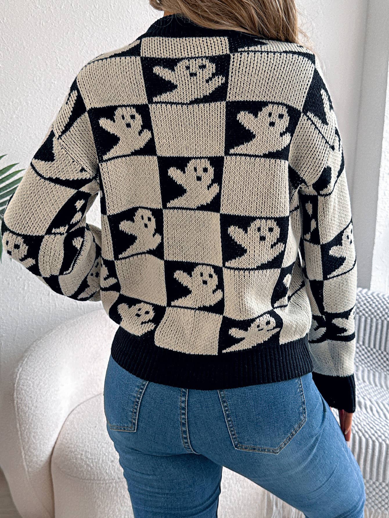 Checkered Ghost Sweater
