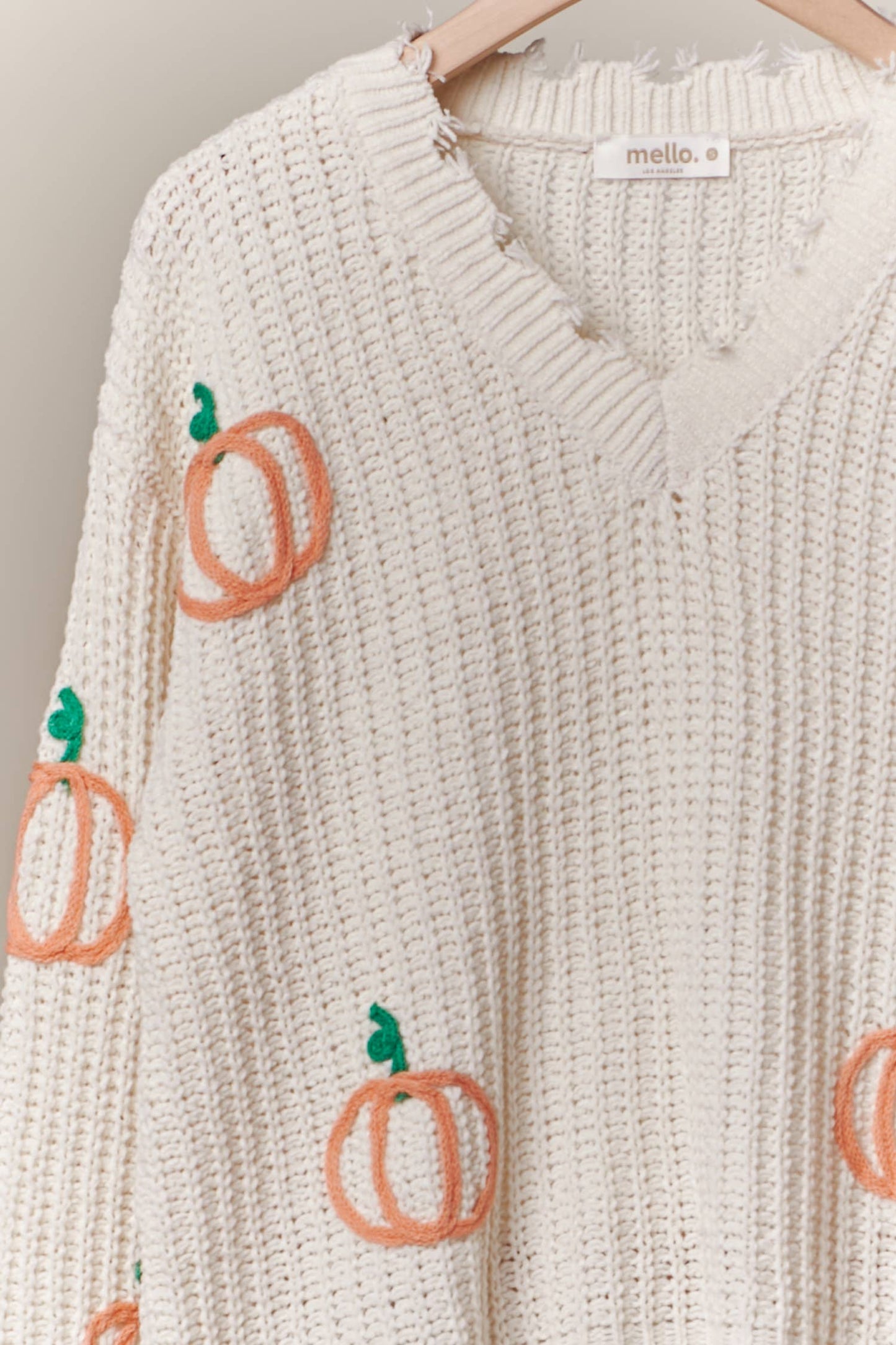 Distressed Pumpkin Patch Sweater