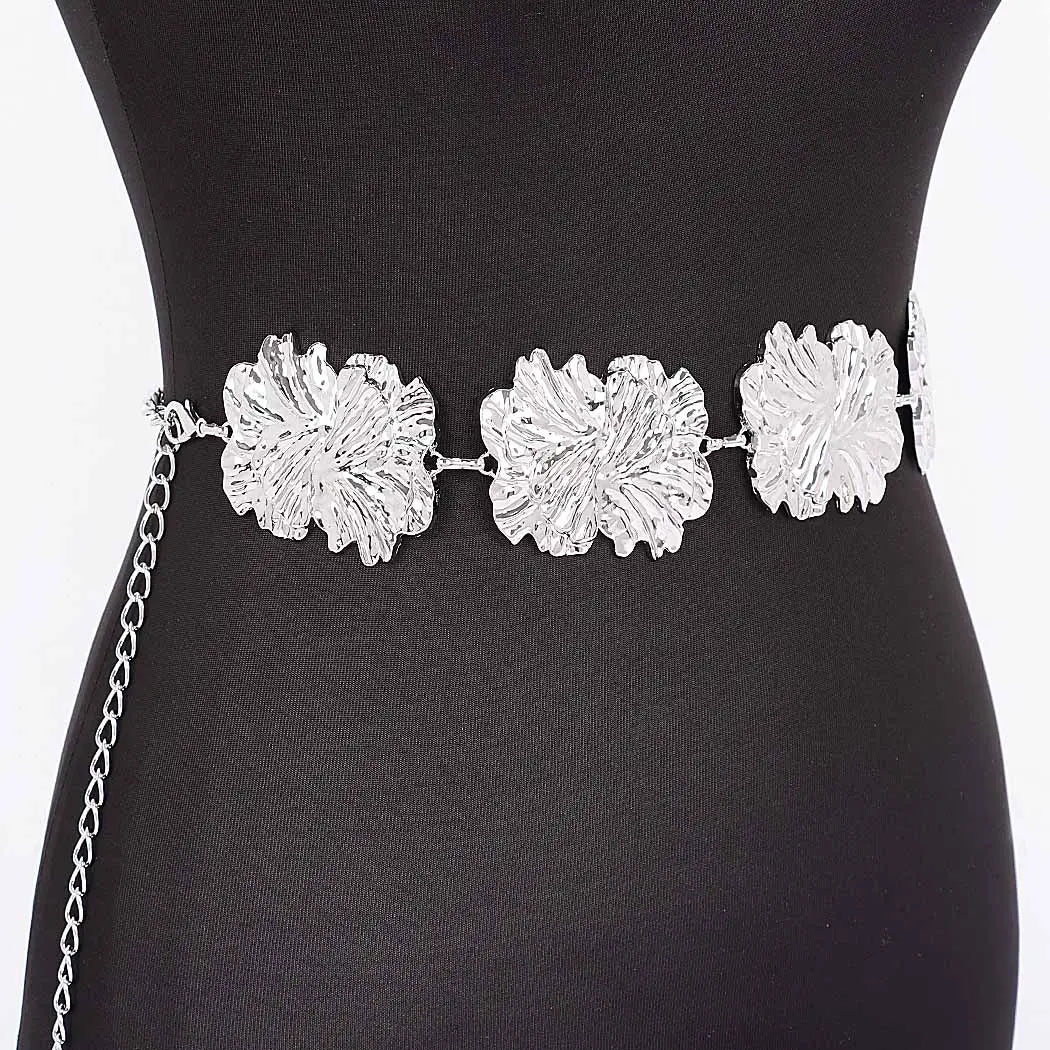 Floral Metal Chain Belt