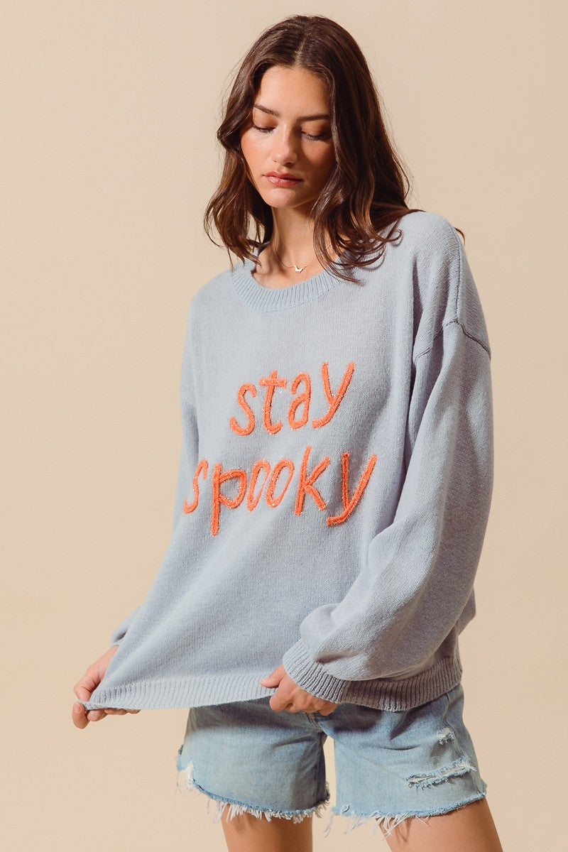 Stay Spooky Tinsel Sweater