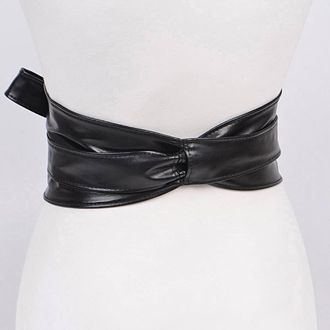 Tie Front PU Leather Belt