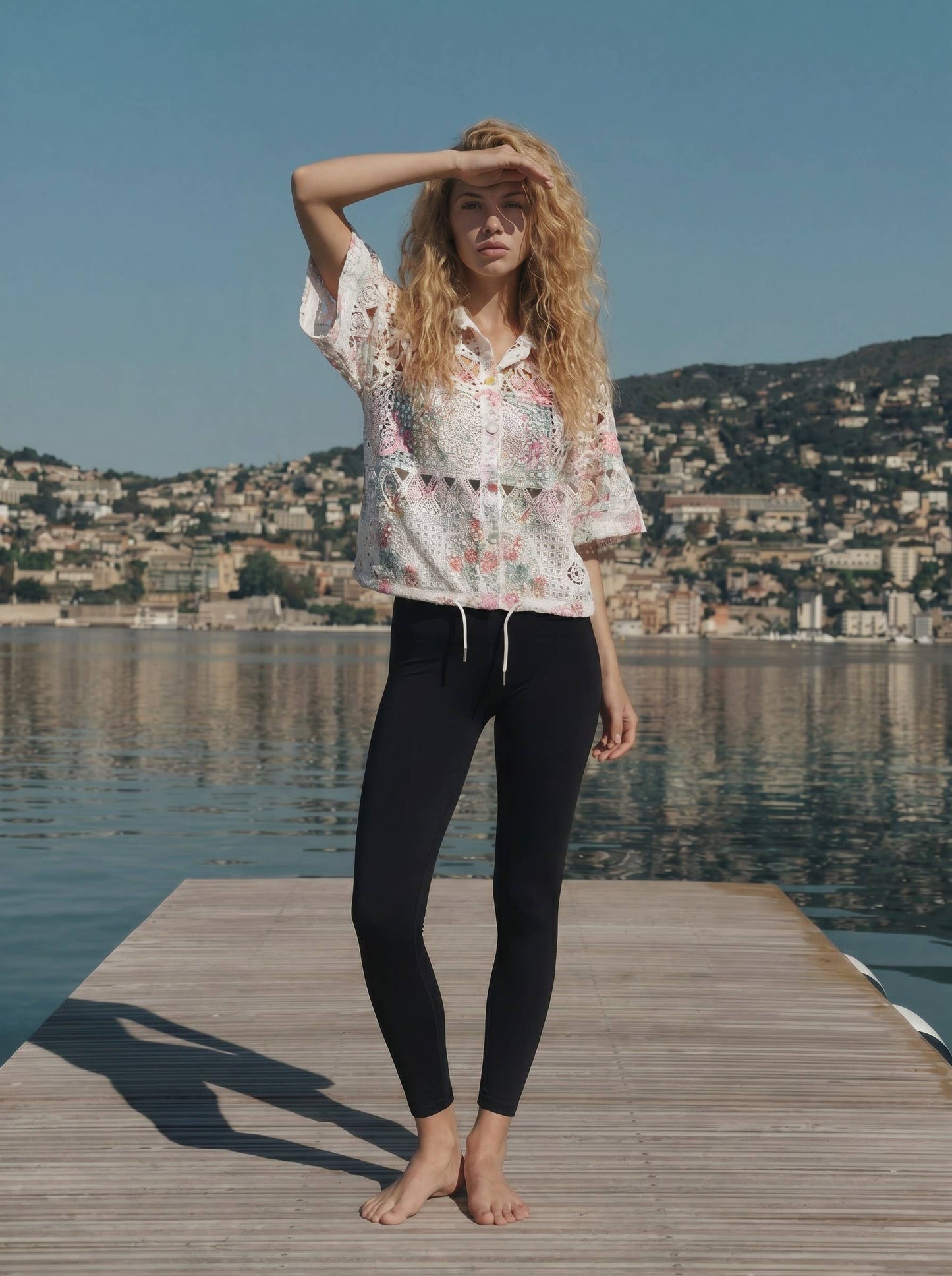 Crochet Lace Button Down Top Jacket