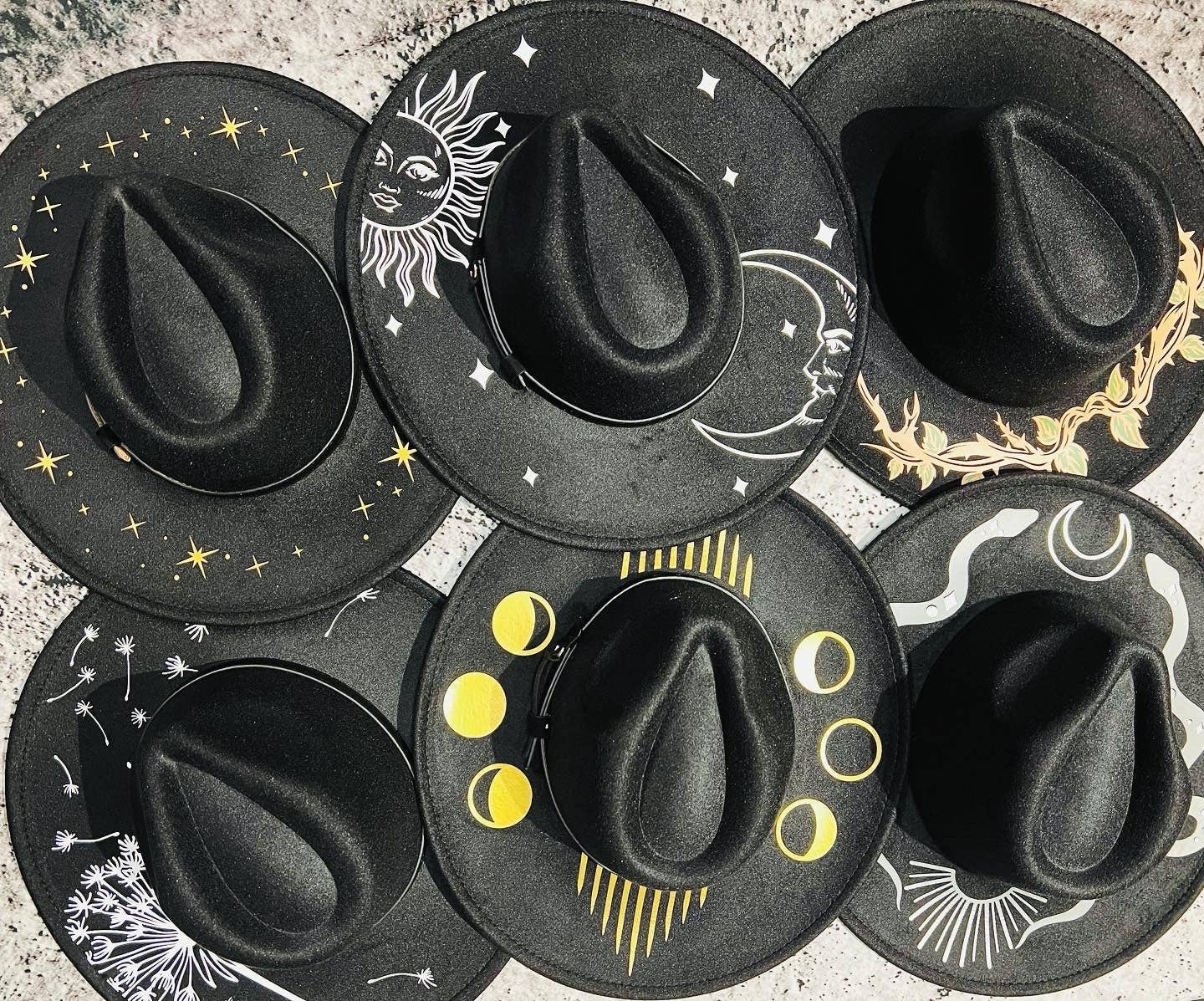 Vegan Felt Hat Starry Night