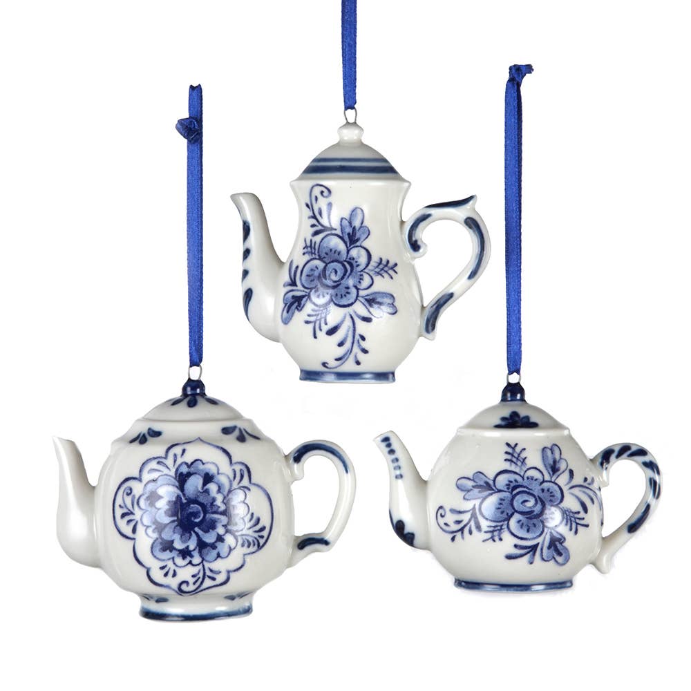 Blue Porcelain Teapot Ornament