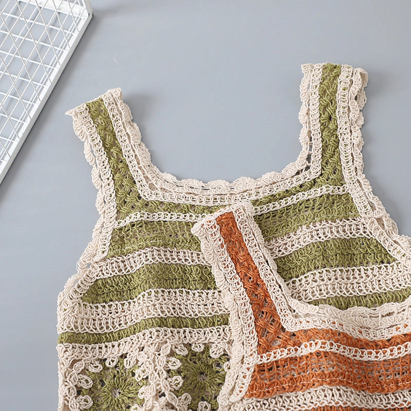 Vintage Floral Crochet Vest Top