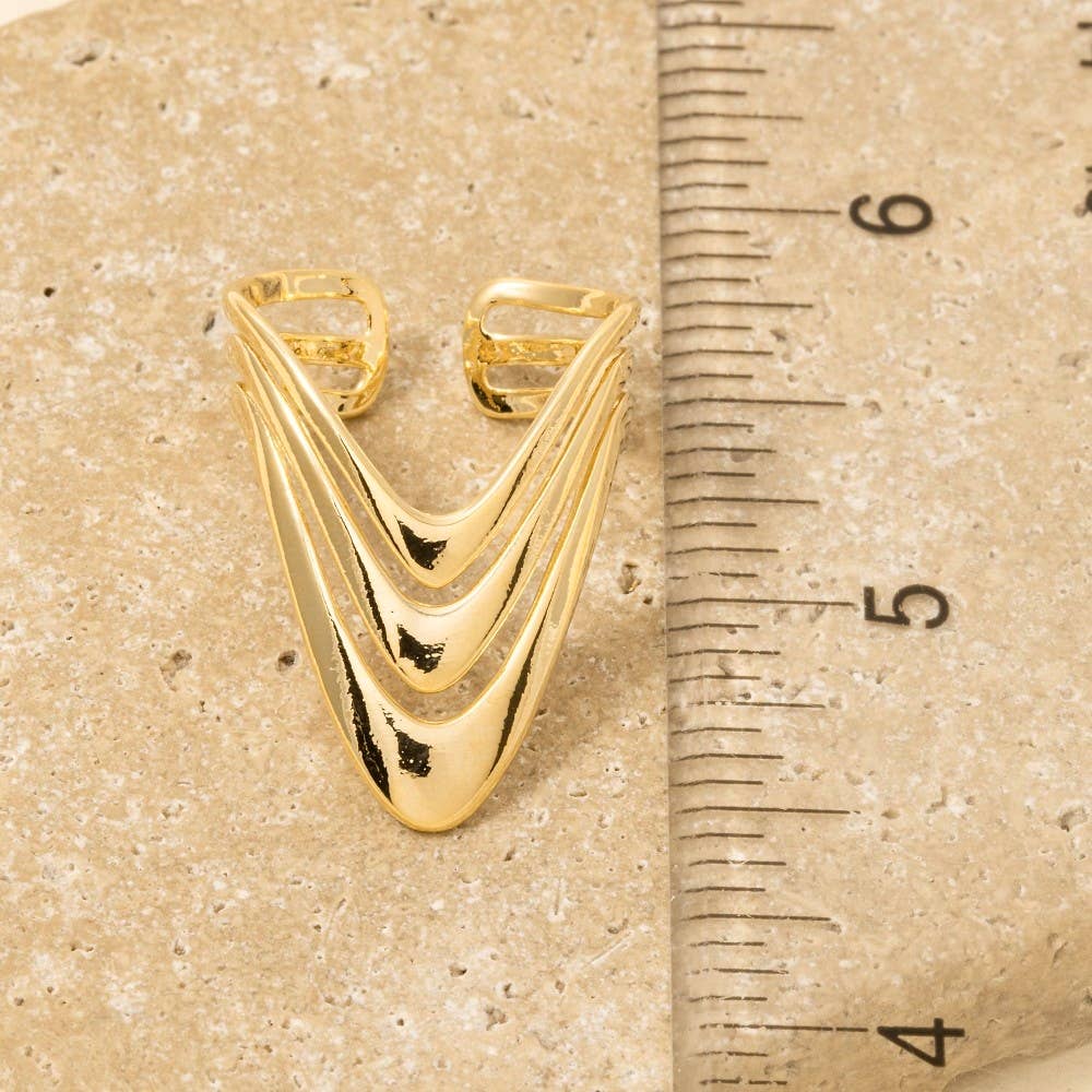 Abstract Chevron Open Band Ring