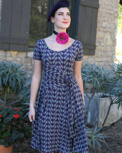 Effie's Heart Capote Dress Luna Moth Print