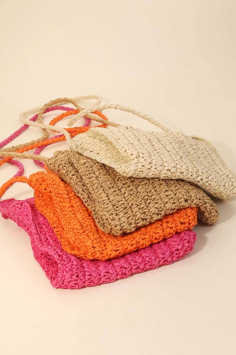 Raffia Braided Square Tote Bag