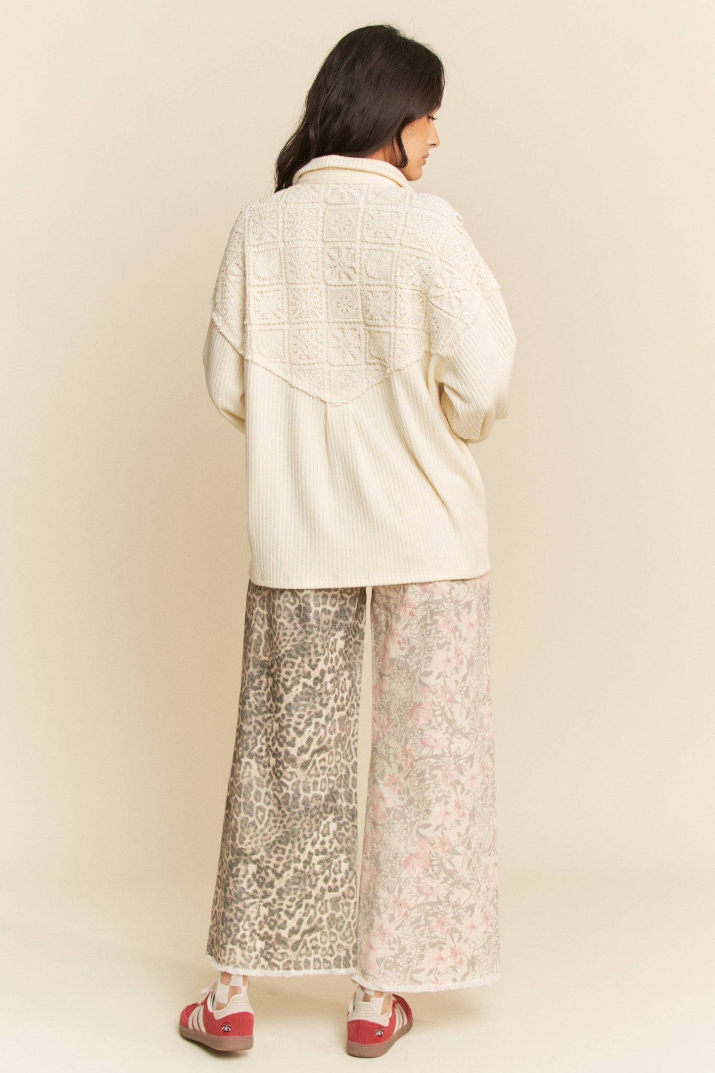 Plus Crochet Lace Button Up
