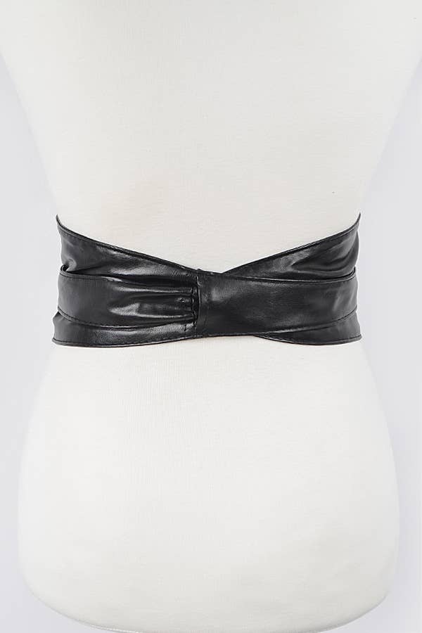 Tie Front PU Leather Belt