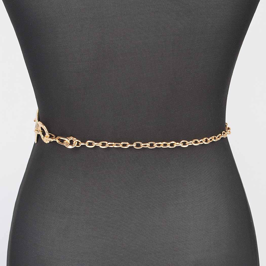 Hammered Metal Chain Belt