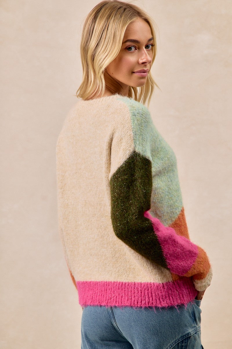 Fuzzy Retro Sweater Top