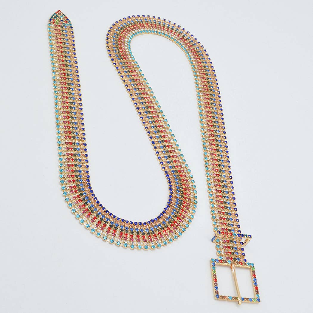 Multicolor Rhinestone Belt