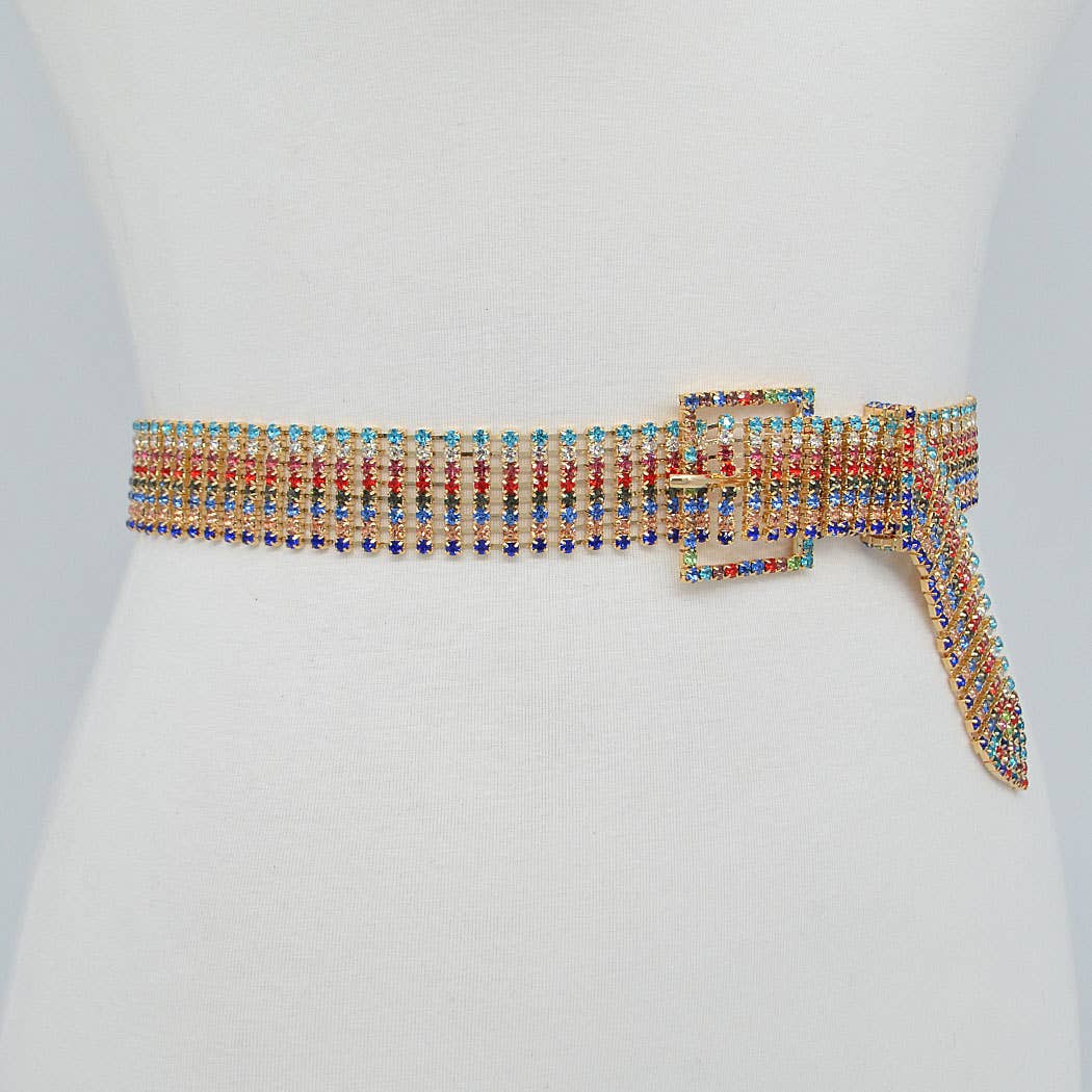 Multicolor Rhinestone Belt