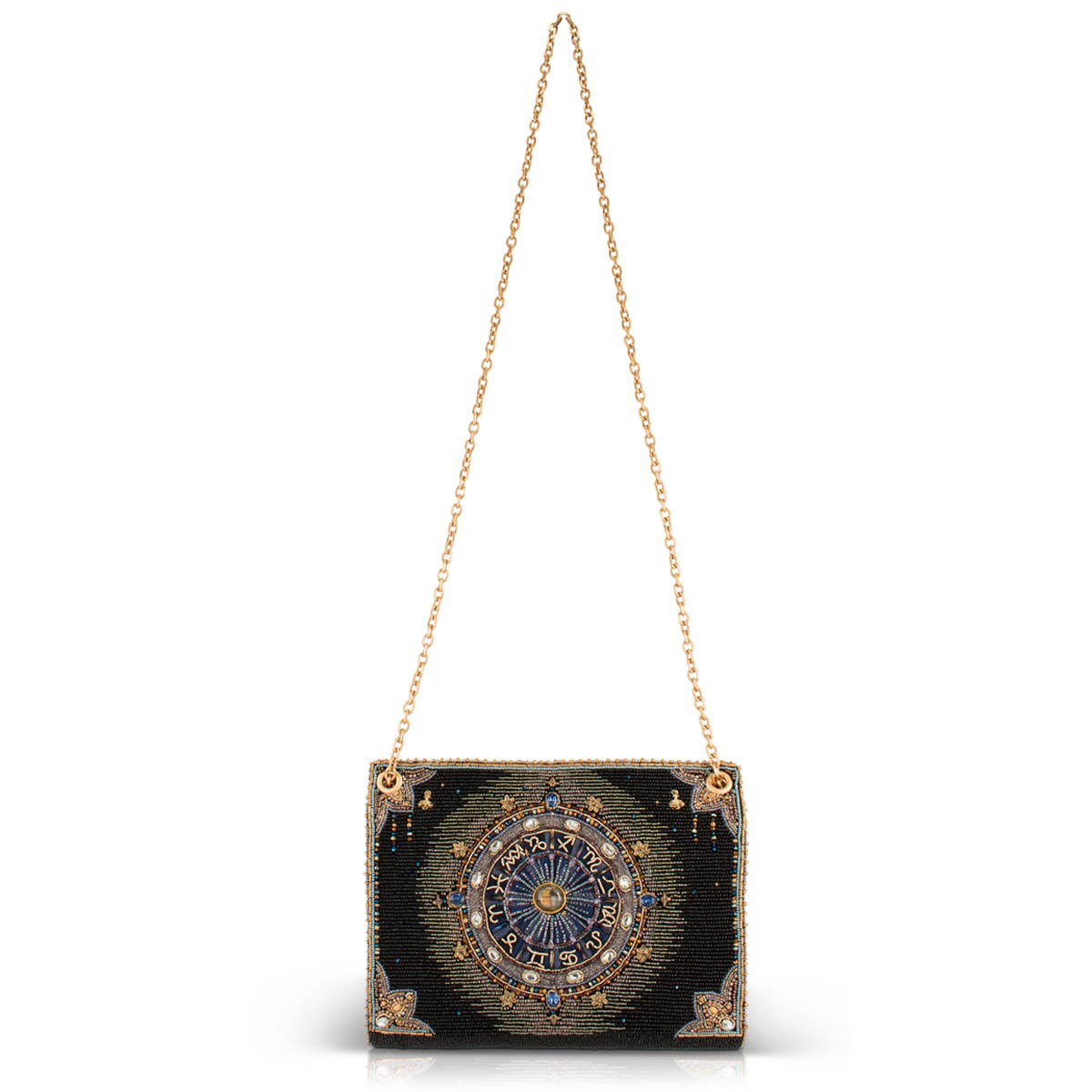 Beaded Zodiac Wheel crossbody bag