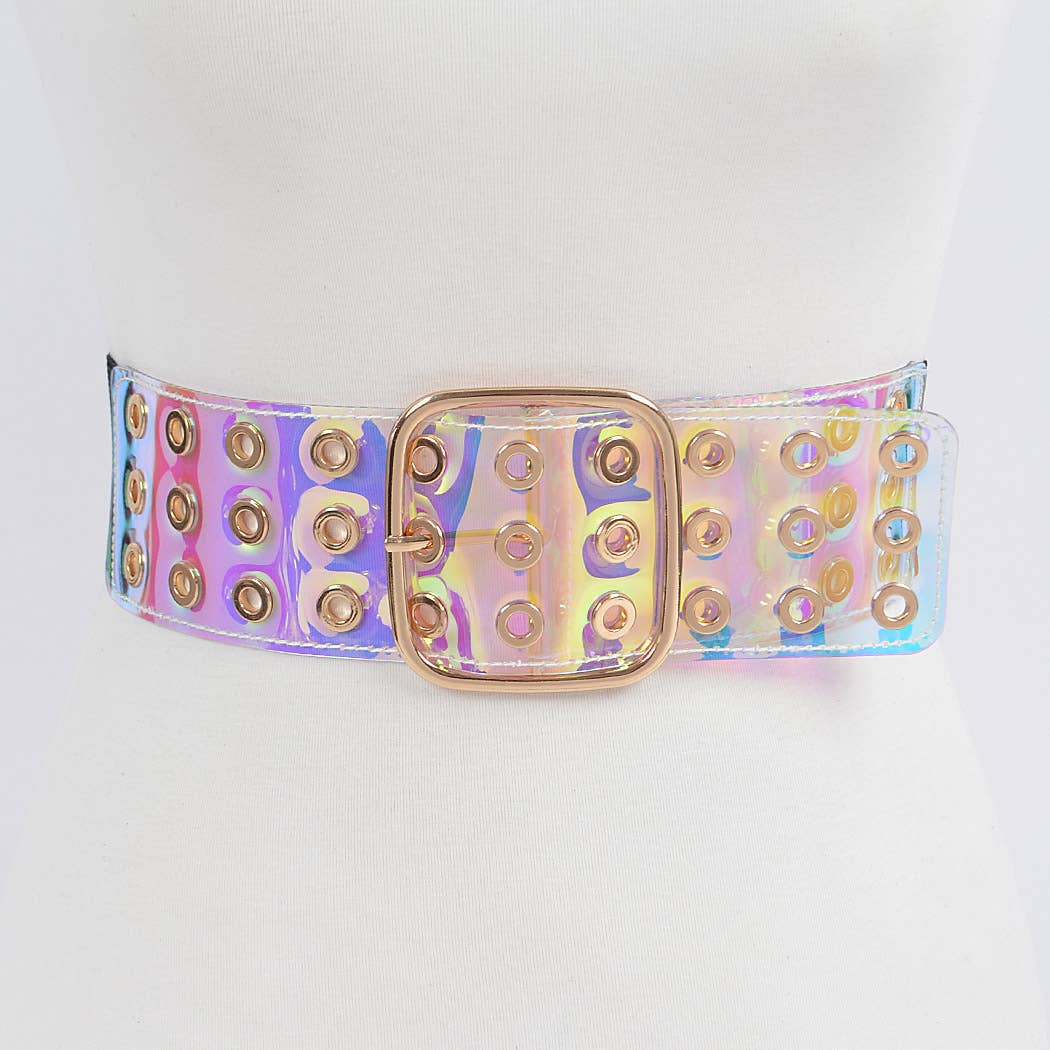 Transparent Eyelet Stretch Belt