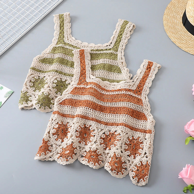 Vintage Floral Crochet Vest Top