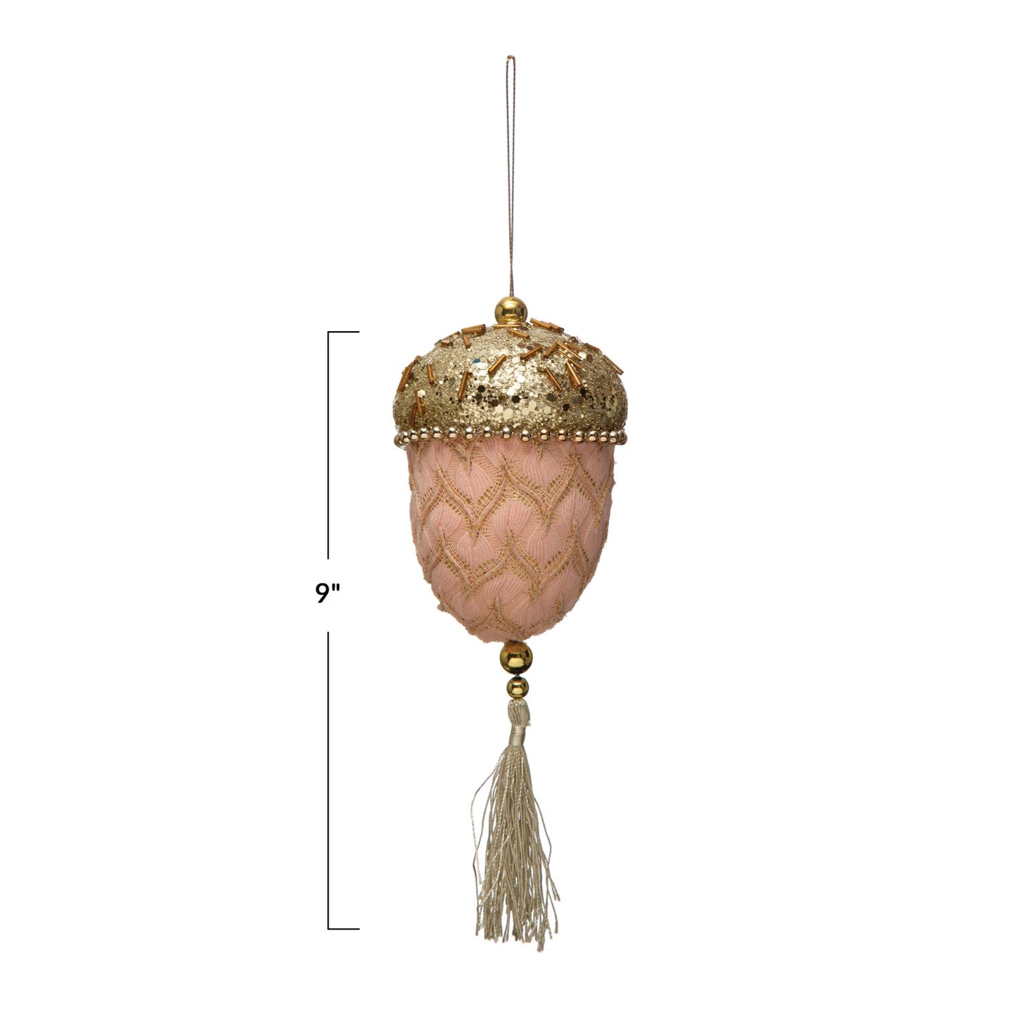 Fabric Lace Acorn Ornament w/ Tassel