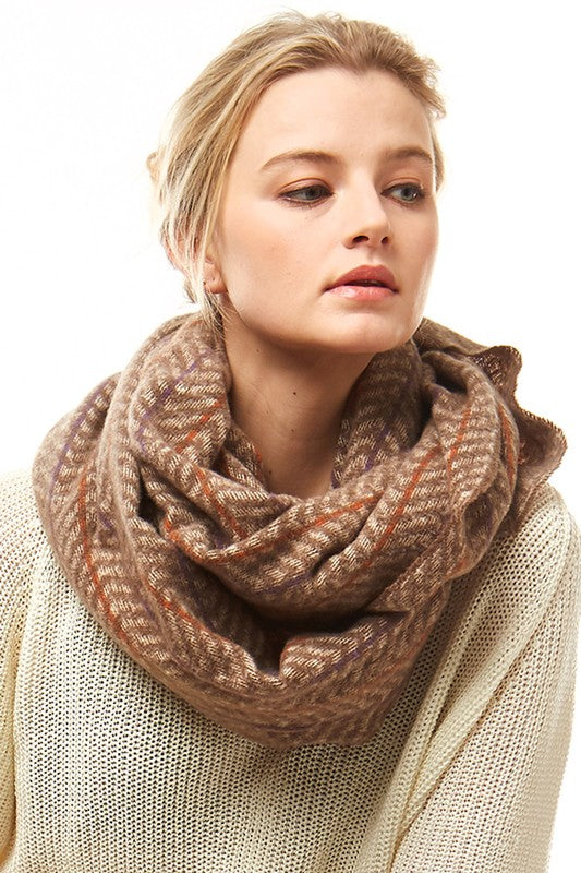 Herringbone Pattern Infinity Scarf