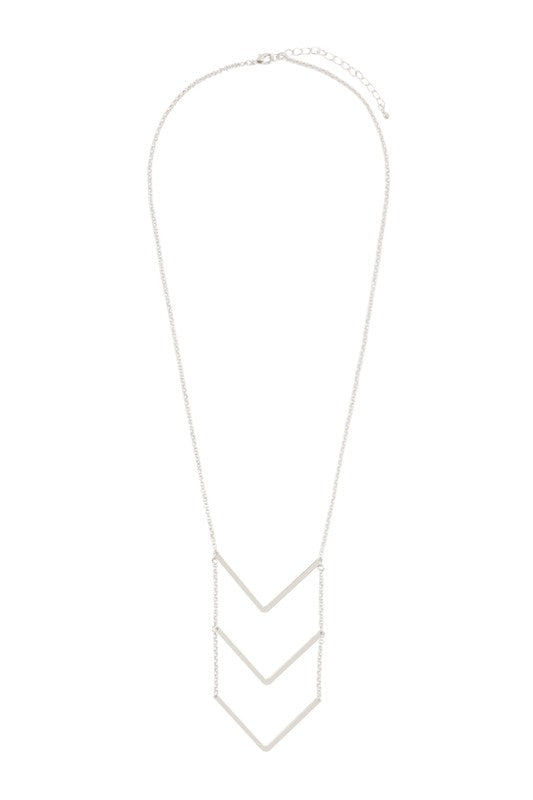 Silver Chevron Chain Link Necklace