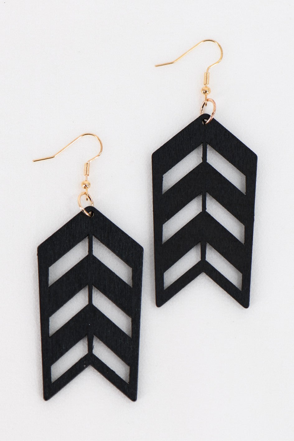 Boho Chevron Wood Earrings