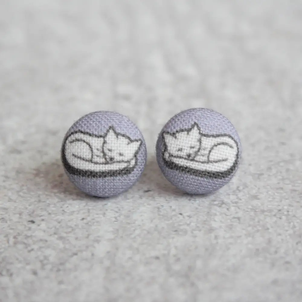 Fabric Stud Earrings