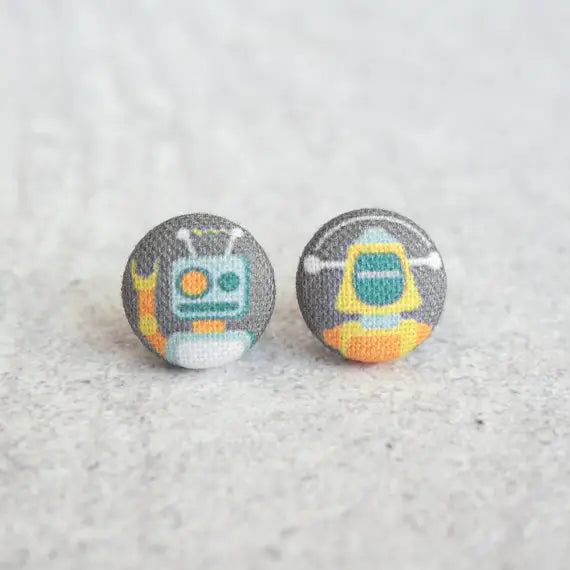 Fabric Stud Earrings