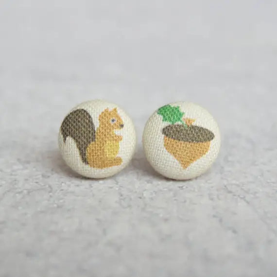 Fabric Stud Earrings