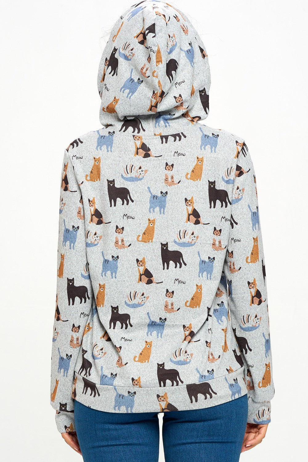 Kitty Cat Printed Hoodie