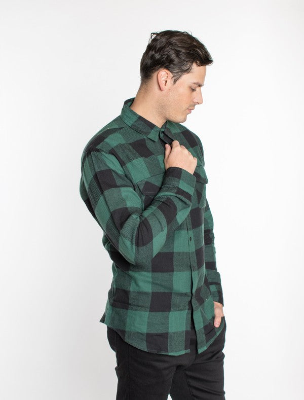 Men's Hunter Green Flannel Shirt