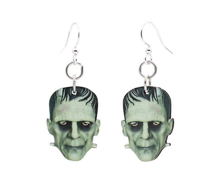 Wooden Frankenstein Earrings