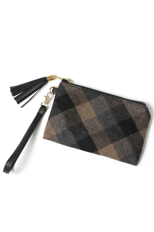 Plaid Pattern Pouch Bags