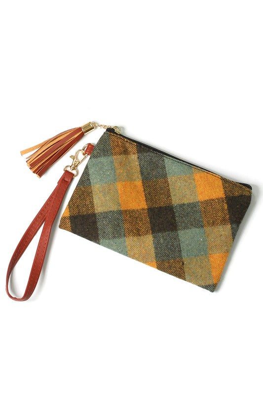 Plaid Pattern Pouch Bags