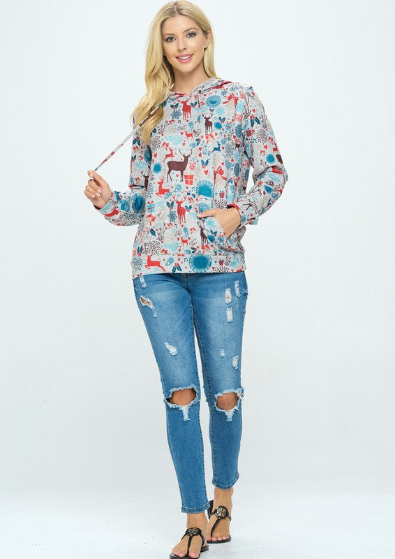 Holiday Print Hoodie