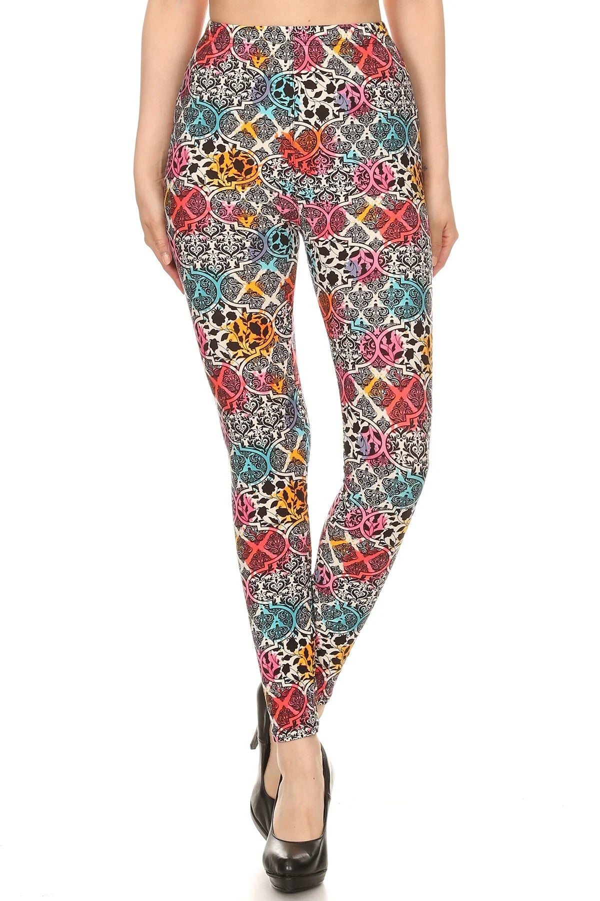 Damask Print Leggings