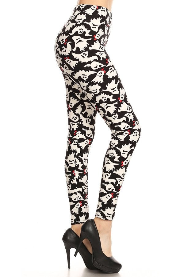 Ghosts and Bows Print Leggings