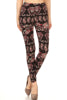 Black Red Paisley Leggings