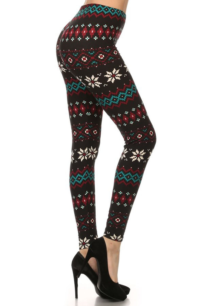 Pixelated Aztec Snowflake Leggings