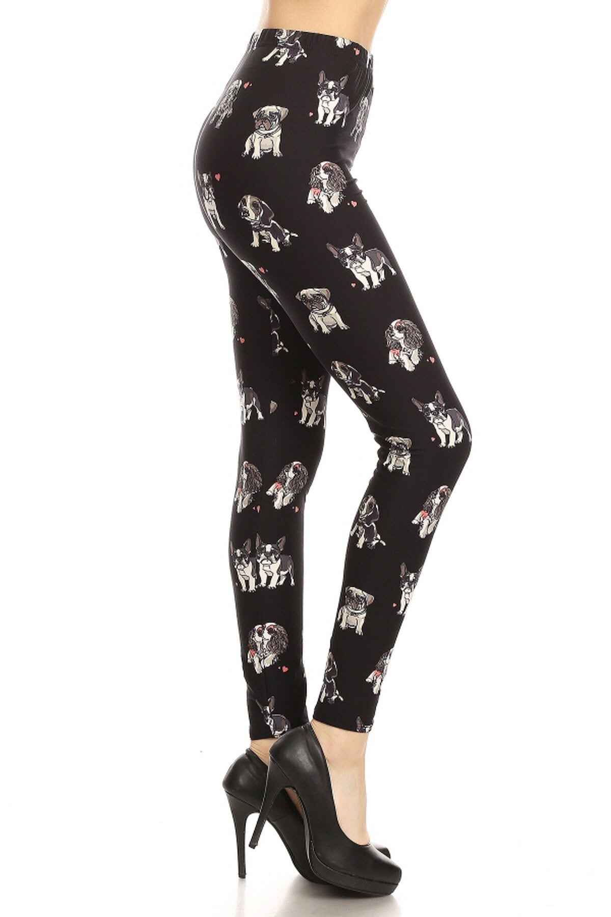 Dog & Heart Printed Leggings