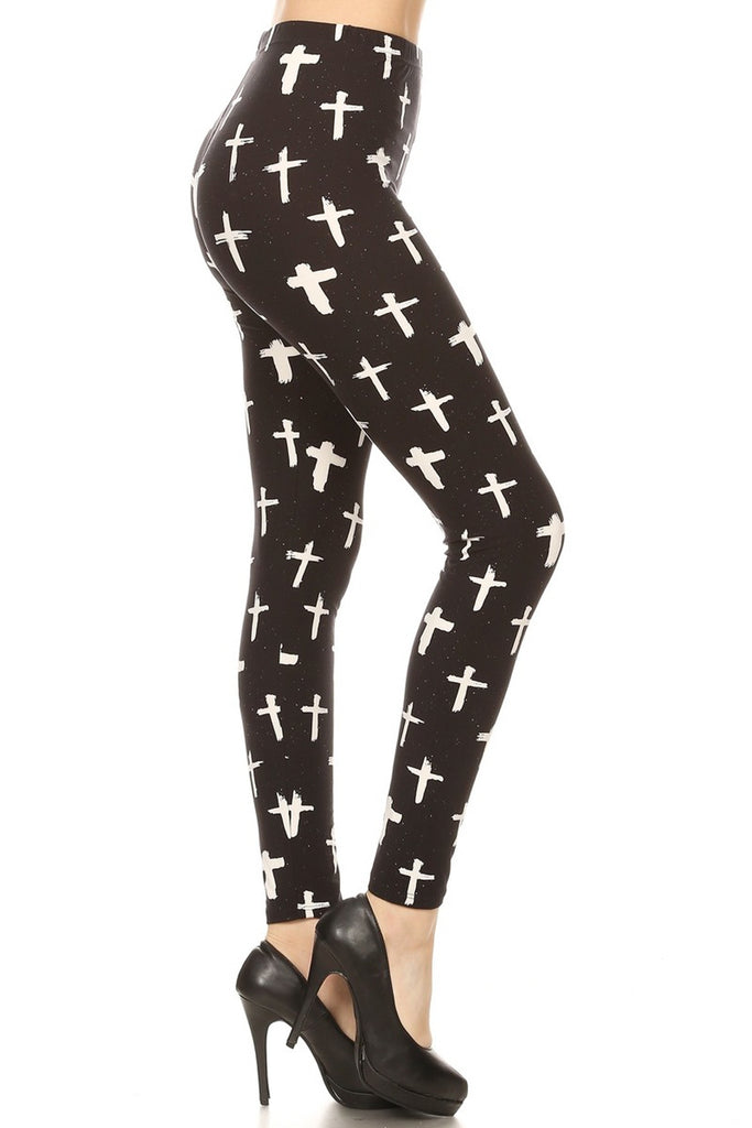 Cross Printed Leggings