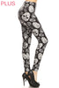 Black & White Skull Print Leggings