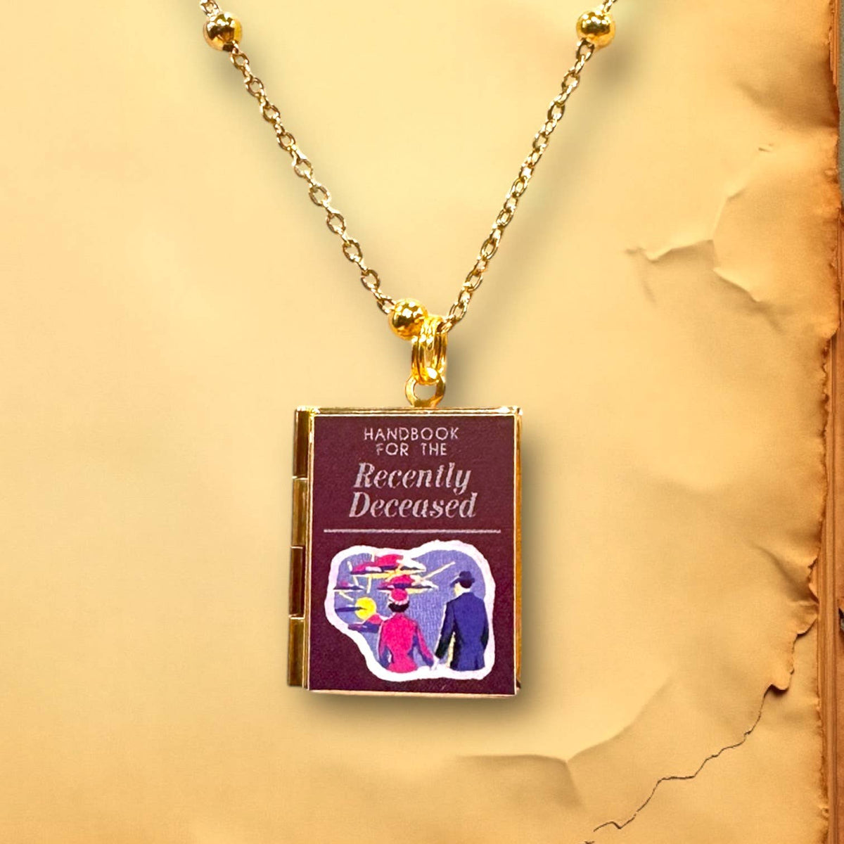 Beetlejuice Handbook Locket Necklace