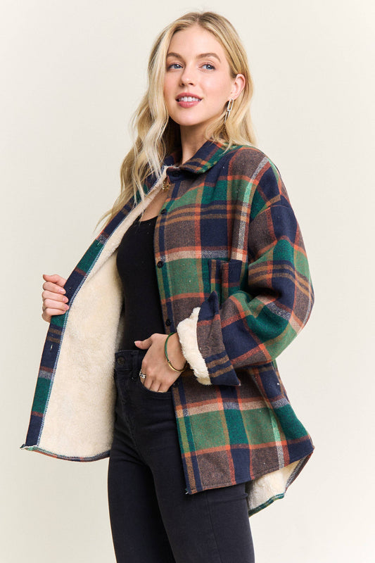 Olive Navy Sherpa Jacket