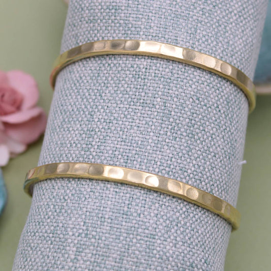 Gold Hammered Open Cuff Bracelet