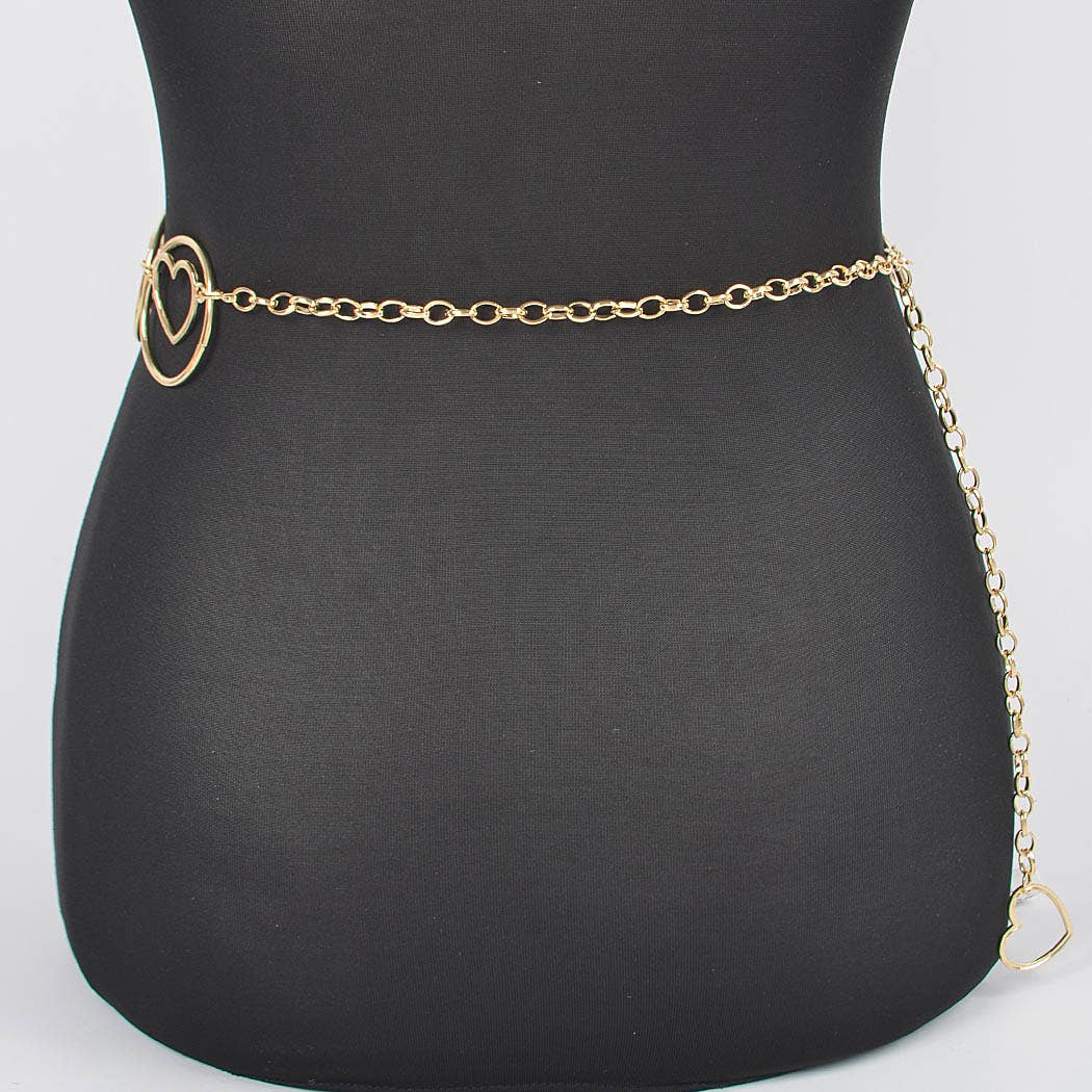 Heart Shape And O Ring Metal Chain Bel