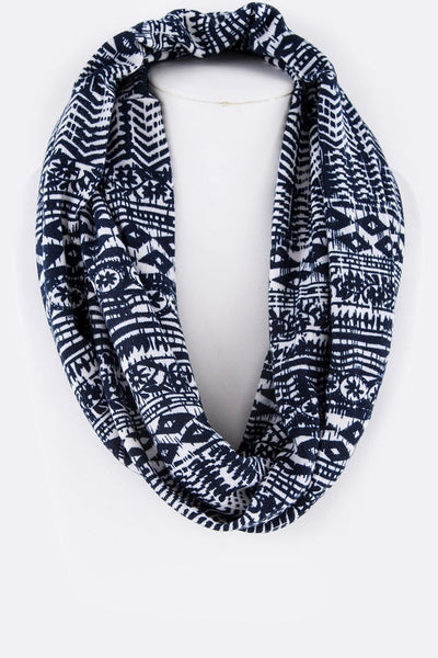Tribal Print Jersey Knit Infinity Scarf