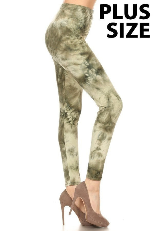 Green Tie Dye Leggings