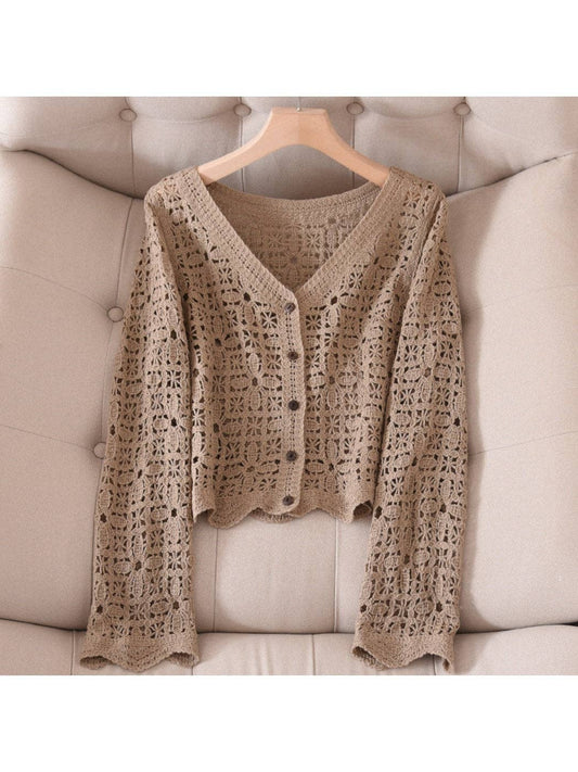 L/S Crochet Knit Cardigan