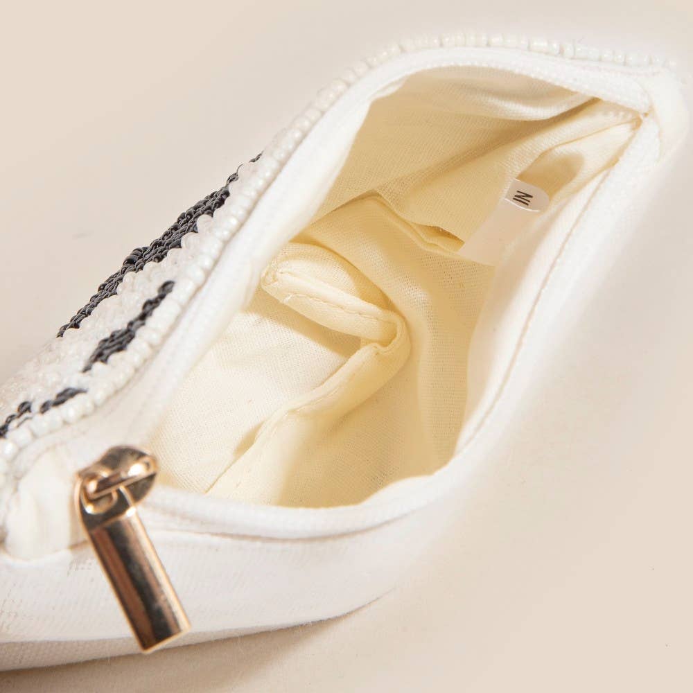Seed Beaded Ace Card Coin Purse