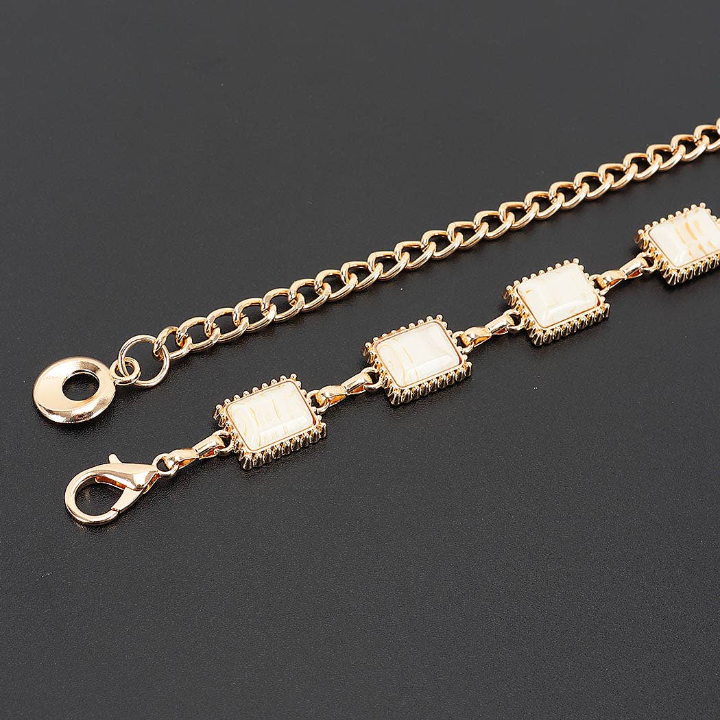 Vintage Stone Metal Chain Belt